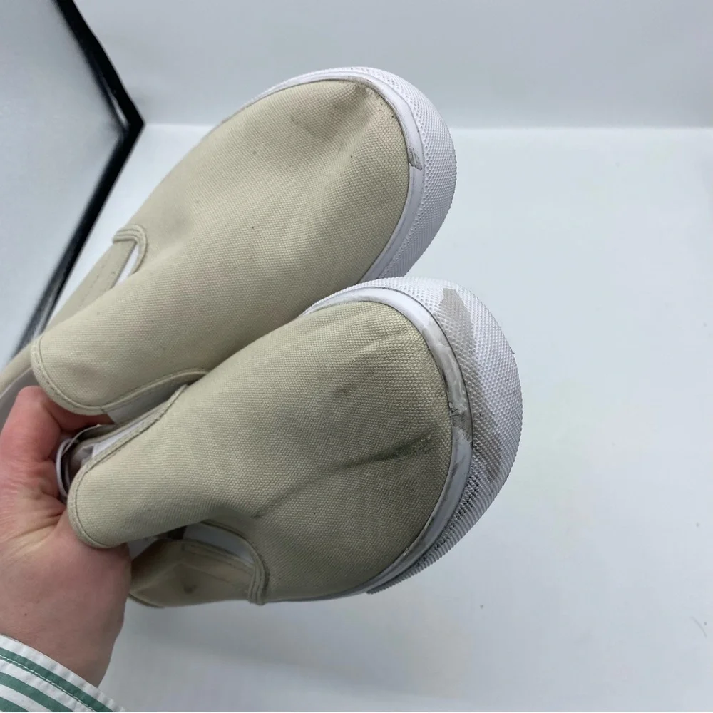 J Crew Sneakers Mens 12 M Canvas Slip On Shoes in Stone Casual Lounger Every day